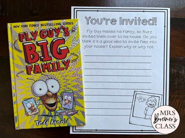 Fly Guys Big Family book study activities unit with Common Core aligned literacy companion activities for First Grade & Second Grade