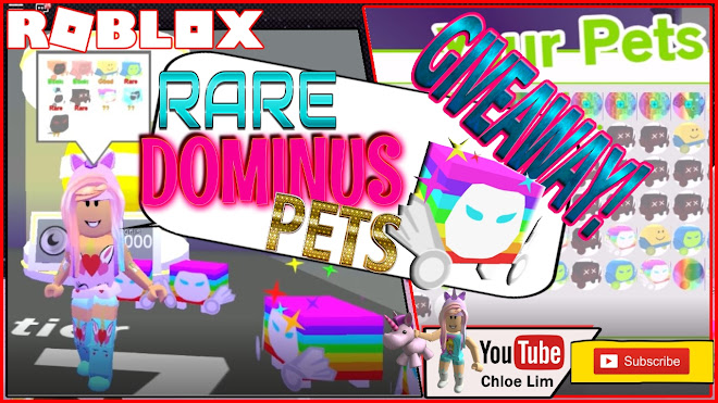 Chloe Tuber Roblox Pet Simulator Gameplay Shortest But Most Pets Giveaway Ever Dominus Rainbow Pets - dominus ice roblox