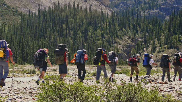 group of back-packers