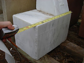marble block cut from Gymnast stone sculpture art to be 