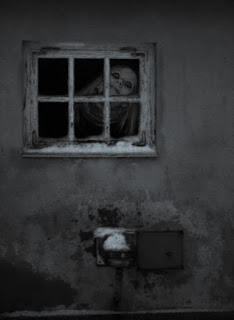 Ghost peeping through window