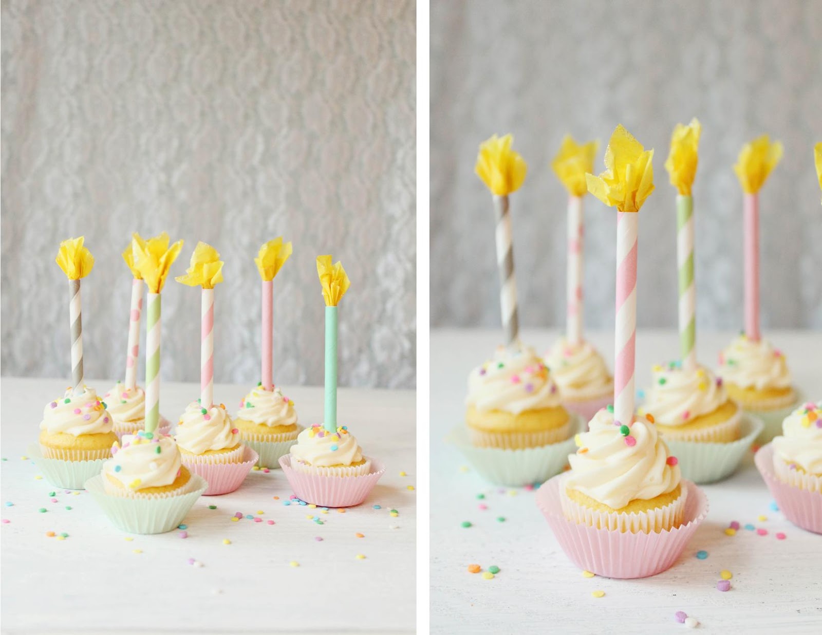 Icing Designs DIY Paper Straw Birthday  Candle  Cupcake Toppers