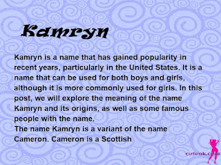 meaning of the name "Kamryn"