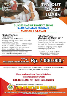 BROSUR TRY OUT AKBAR UASBN SD/MI SE KABUPATEN GRESIK & LAMONGAN