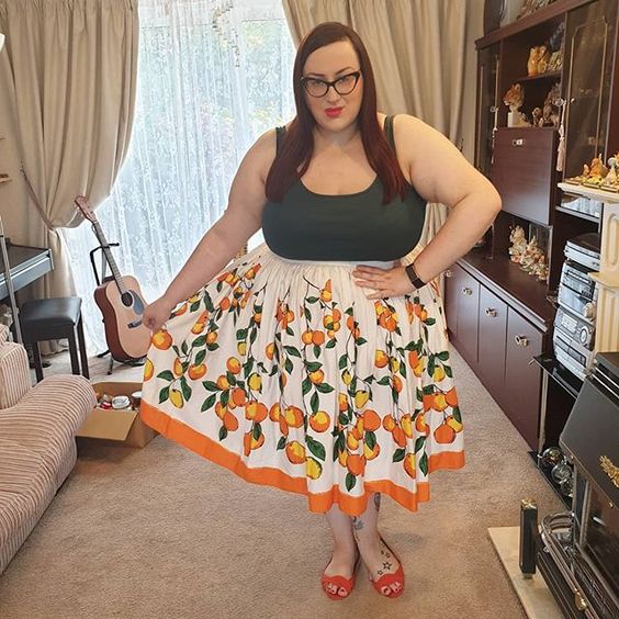 Pin Up Girl Couture Oranges Skirt