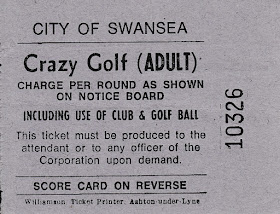 Scorecard from Swansea Crazy Golf