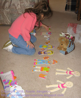 AJ arranging some of her gifts