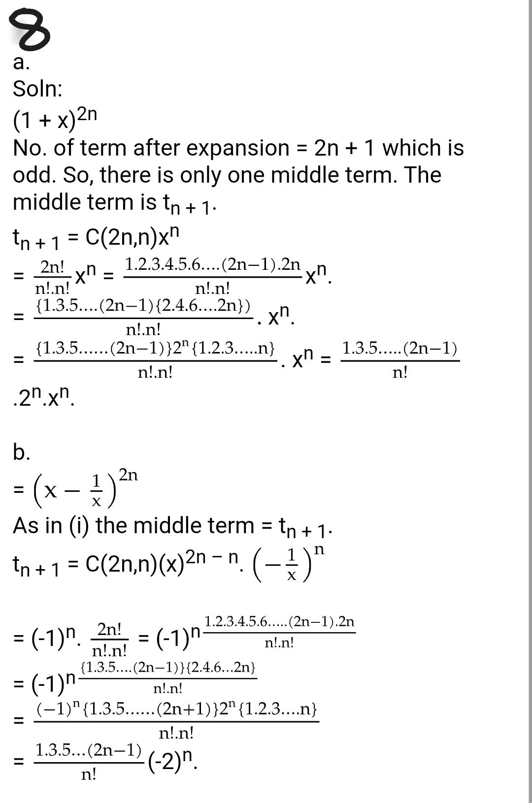 Binomial Theorem - Exercise 2.1 : Class 12 Math