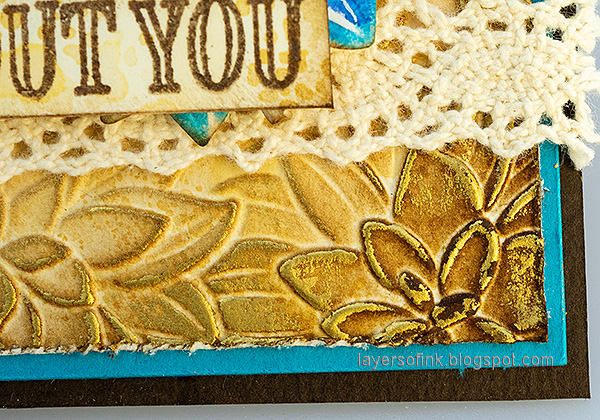 Layers of ink - Blue Flowers Textured Card Tutorial by Anna-Karin Evaldsson.