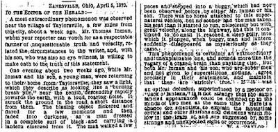 A Most Extraordinary Phenomenon in Taylorsville - The New York Herald 4-5-1873