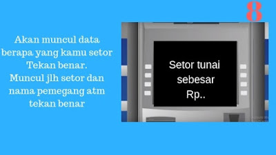 Gambar Langkah 7 cara setor tunai di atm bri