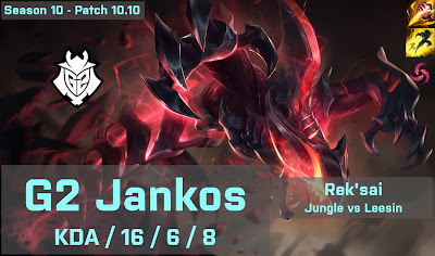 G2 Jankos Reksai JG vs Leesin - KR 10.10