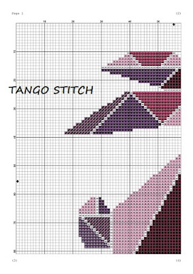 Pink rabbit geometric cross stitch pattern Cute animals embroidery - Tango Stitch