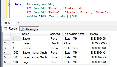 Sql iif