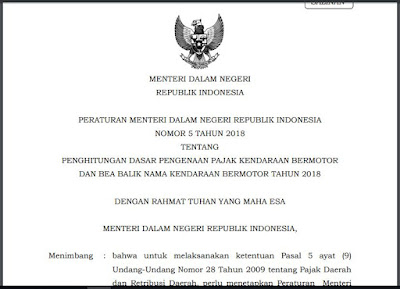 Peraturan Menteri Nomor 5 Tahun 2018 Tentang Penghitungan Dasar Pengenaan Pajak KendaraanBermotor dan Bea Balik NamaKendaraan Bermotor Tahun 2018-seo sunda