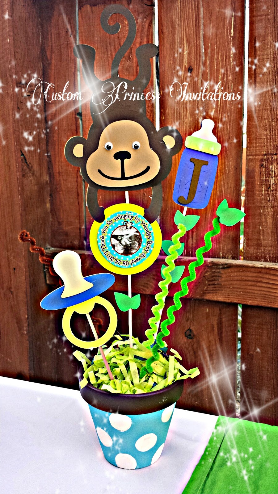 Custom Princess Invitations: Monkey Baby Shower Theme set ...