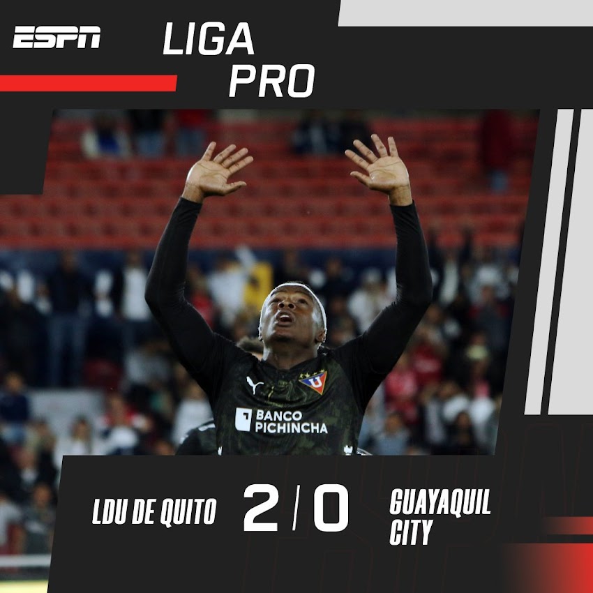 Liga de Quito derrota 2 - 0 a Guayaquil City en LigaPro