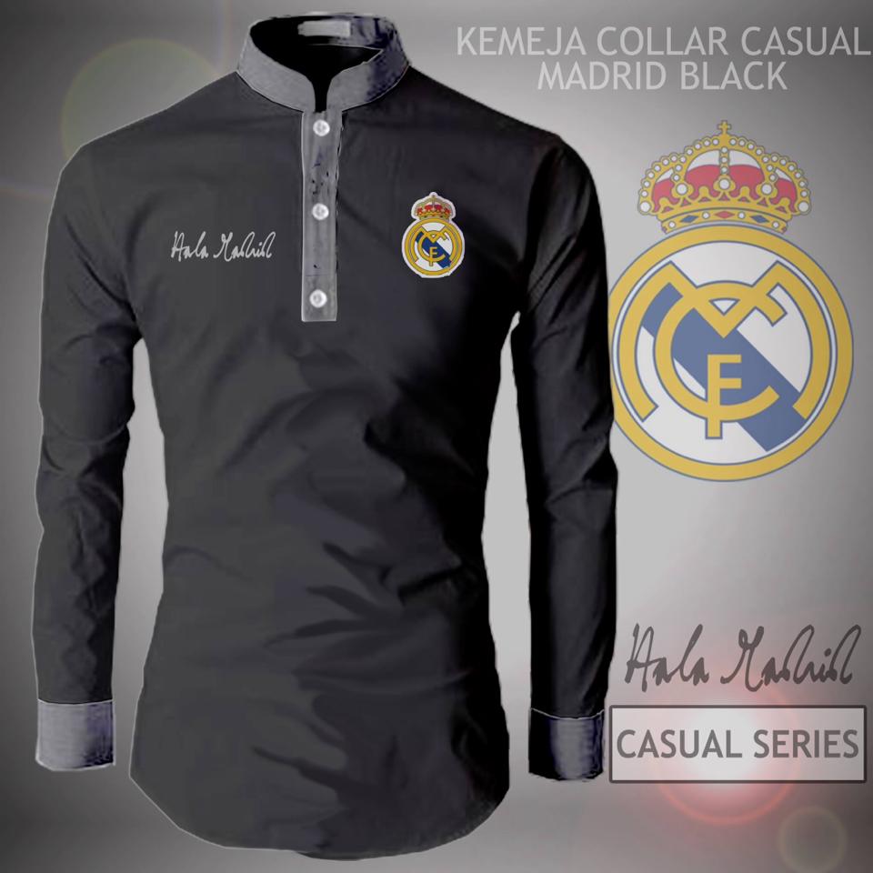 Kemeja Bola Collar Real Madrid Black Jual Jaket Distro Tas