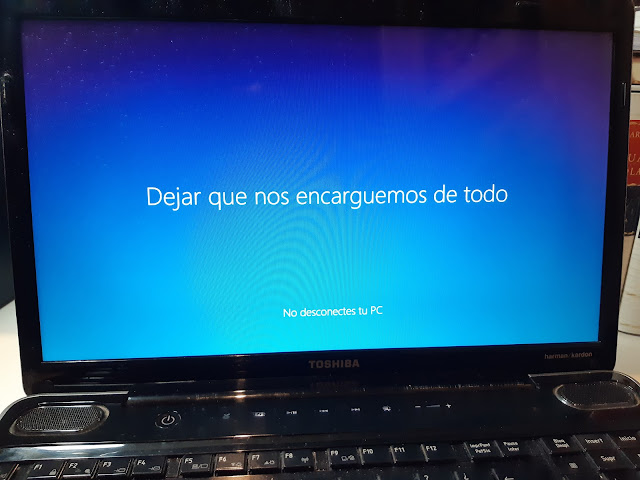 Pantalla de configuración de Windows 10