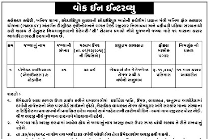 Collector Office Chhota Udaipur Recruitment for Project Assistant Post 2018