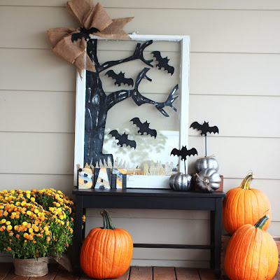 Halloween decorations with Mod Podge and Stiffy using windows