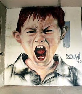 The little boy screamed Scary Graffiti