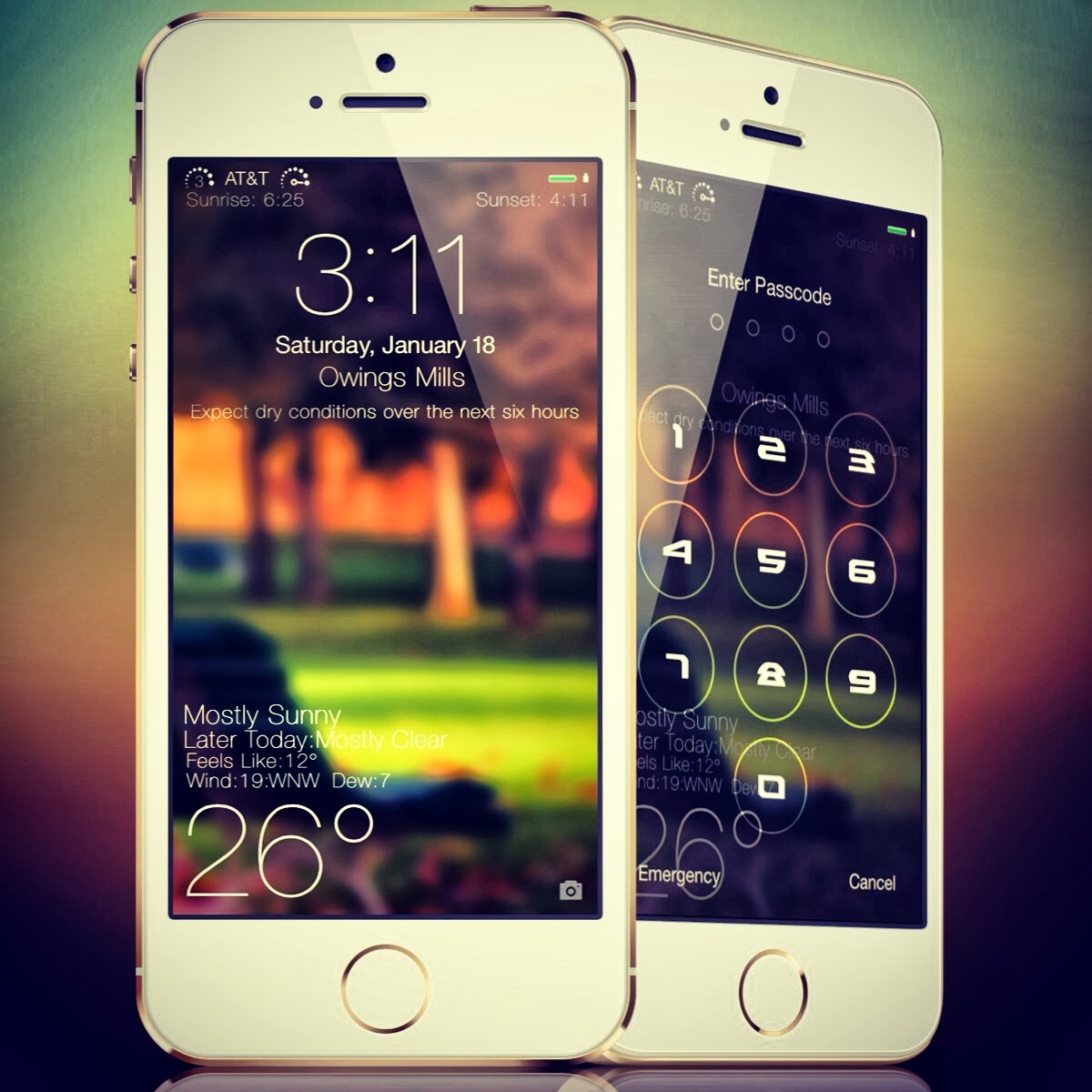 iOS 7 Uyumlu | iPhone 5s için Hava Durumu Kilit Ekranı Teması - iOS ...