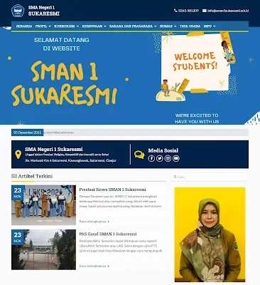 Tampilan Tema Barka CMS Sekolahku