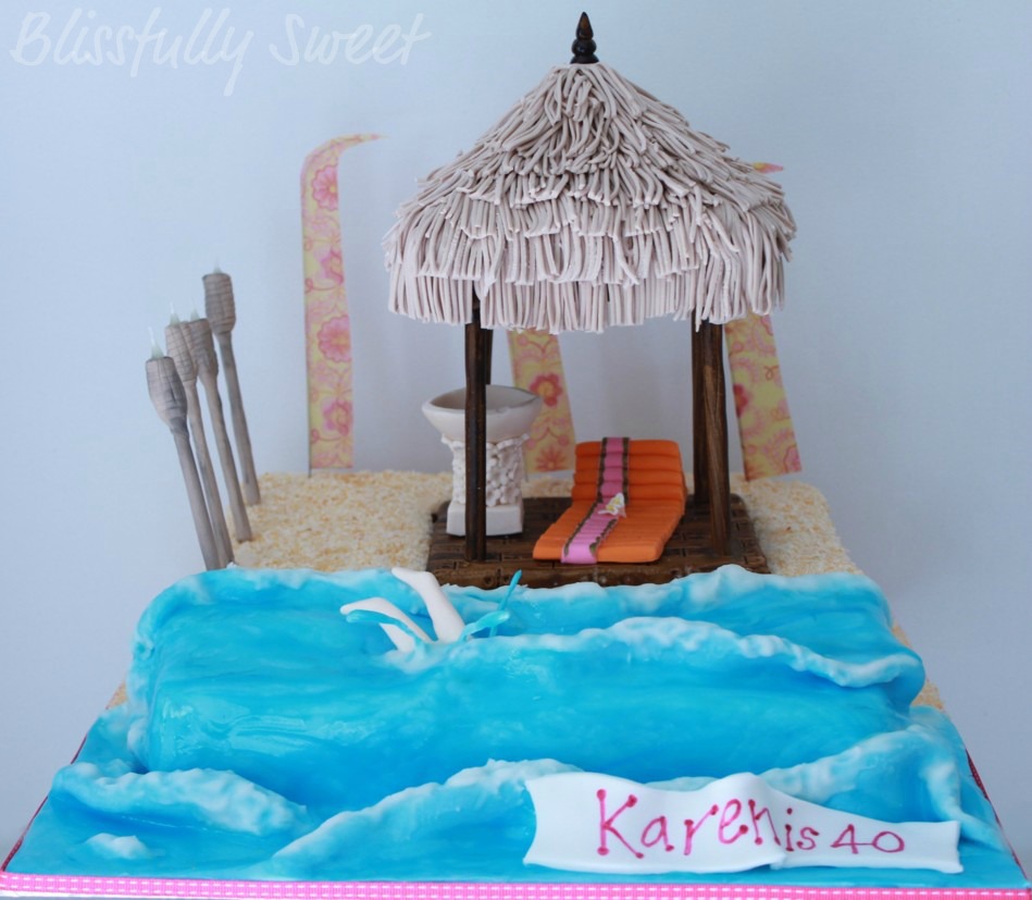 Blissfully Sweet Bali  Themed 40th Birthday  Cake