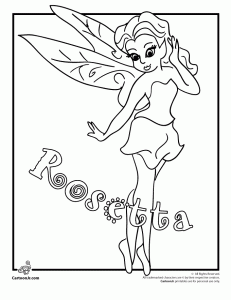 4 Printable Disney Fairies Rosetta Coloring Sheet