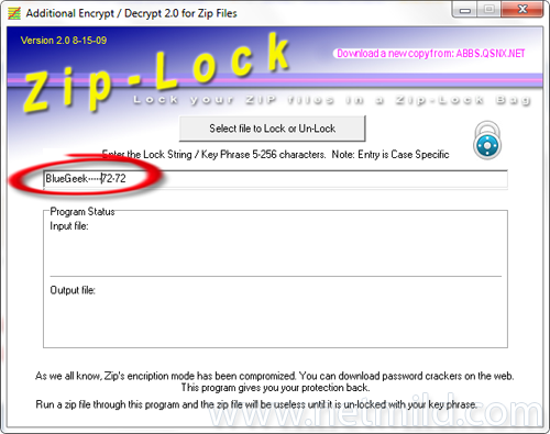 Add Mengenkripsi File Zip dengan Zip Lock