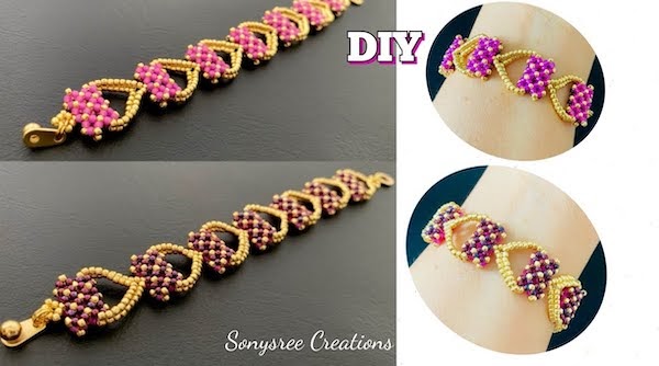 How to make bracelets at home // DIY beaded bracelet, easy pattern for  beginners// - YouTube