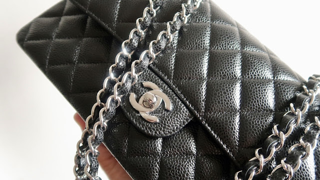 How to spot a fake Chanel classic flap medium silver hardware caviar leather + Bag review morena filipina luxury bag blog