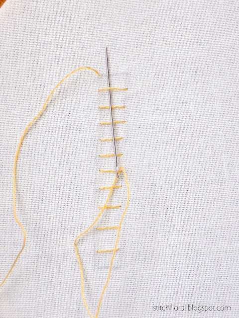 How to work raised stem stitch