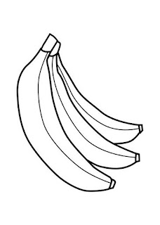 Gambar buah pisang hitam putih
