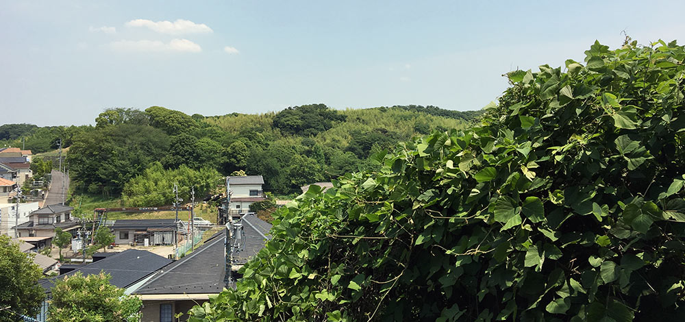 丸根砦中腹から名古屋市郊外を望む（2017年6月10日撮影）