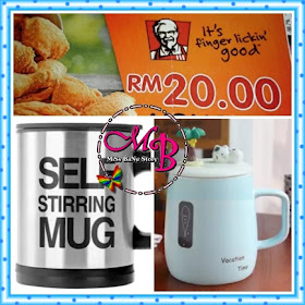 KFC, Astro Circle dan Shopping Di Lazada, KFC Voucher, 8 Coin, Mug, Shopping Di Lazada Bulan Februari 2019,