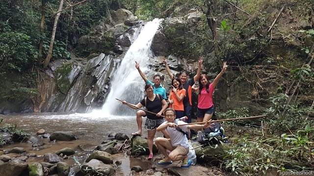 Waterfall at the end of the jungle trek at the Treehouse Hideway in Chiang Dao