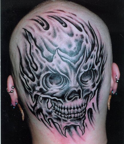Scary Pictures of Skull Tattoos11