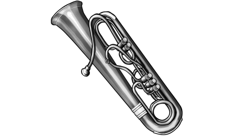 moritz bass tuba:glayscale picture