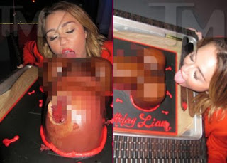 Miley Cyrus's penis shaped birthday cake