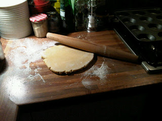 Partially rolled dough