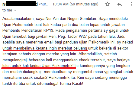 Contoh Soalan Ujian Psikometrik Pembantu Pendaftaran Gred 