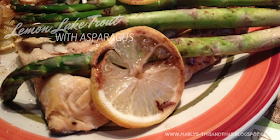 This and That/ Bake Lake Trout and asparagus with lemon, anise, garlic and parsley in parchment paper.  Fish is moist, tender and full of flavour, asparagus has just the right amount of crunch to it.