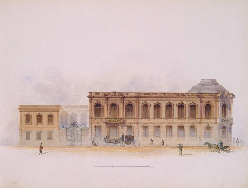 Palace of Count P. S. Stroganov. Facade by Jules Mayblum - Architecture Drawings from Hermitage Museum