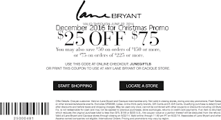 Lane Bryant coupons december 2016