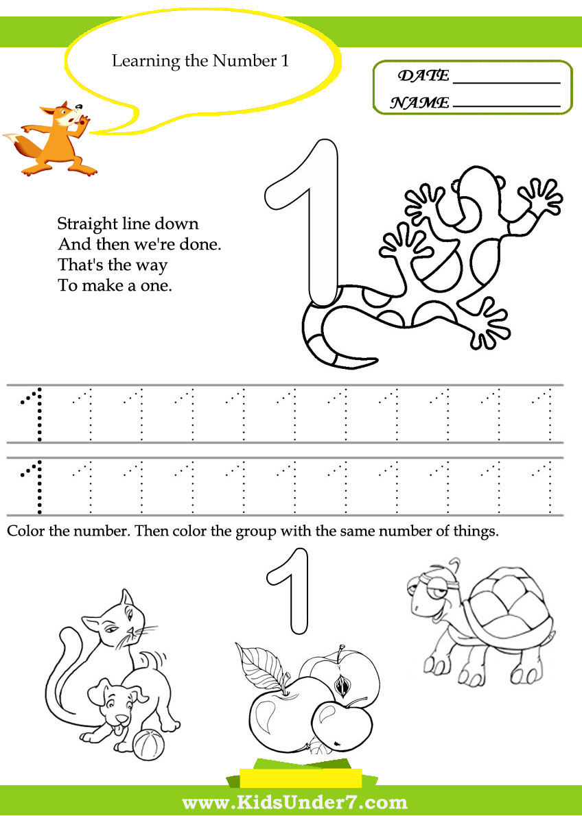 kids under 7 free printable kindergarten number worksheets