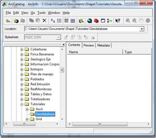Carpeta Geodatabase