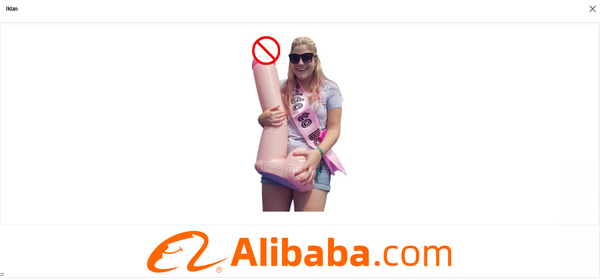 Beginilah tayangan iklan vulgar Alibaba secara online