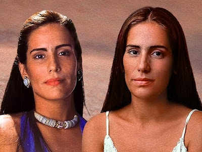 Gloria Pires como as irmãs Raquel e Ruth em Mulheres de Areia